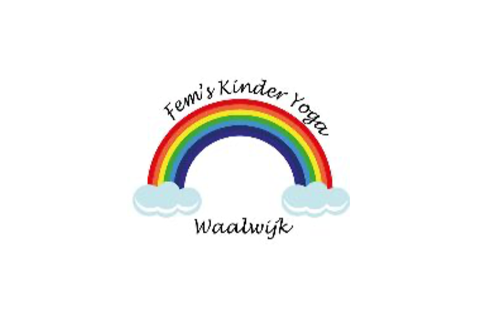 logo Femmes Kinder Yoga - met regenboog en wolkjes