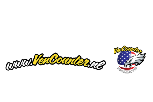 logo VenCounter Holland met Amerikaanse vlag en website